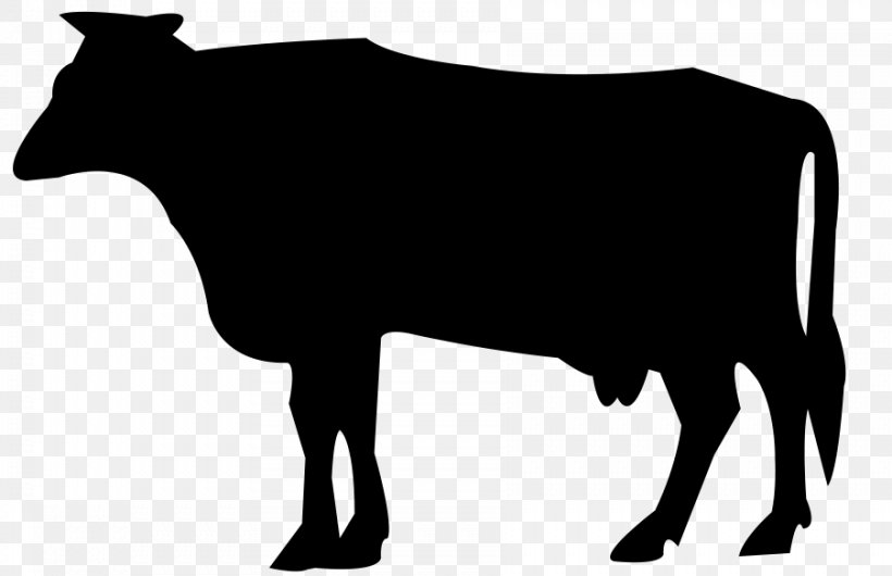 Silhouette Dairy Cattle Farm, PNG, 902x583px, Silhouette, Animal, Black, Black And White, Bull Download Free