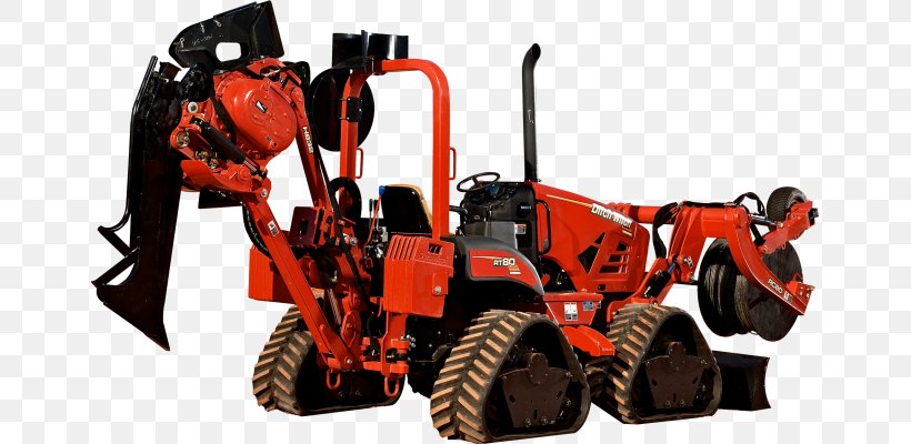 Tractor Heavy Machinery Trencher Ditch Witch, PNG, 655x400px, Tractor, Agricultural Machinery, Construction, Construction Equipment, Continuous Track Download Free