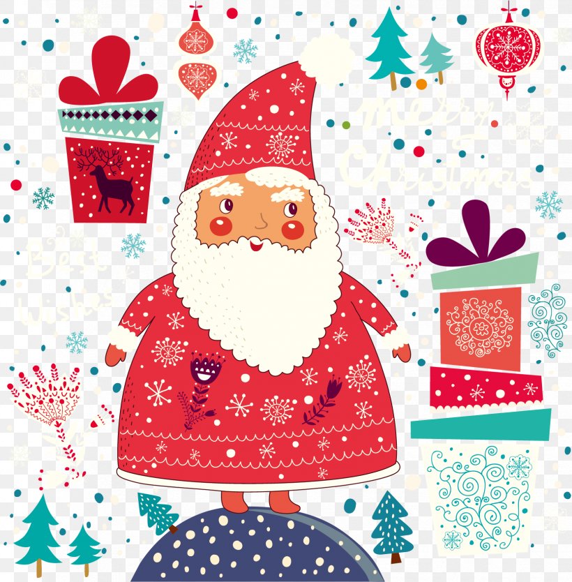 Santa Claus Christmas Tree Illustration, PNG, 1659x1689px, Santa Claus, Art, Christmas, Christmas Card, Christmas Decoration Download Free