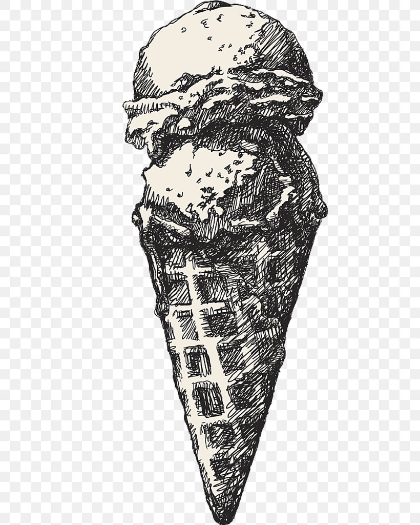 Ice Cream Cone Chocolate Ice Cream Frozen Yogurt, PNG, 552x1024px, Ice Cream, Black And White, Bone, Chocolate Ice Cream, Cream Download Free