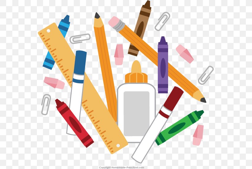School Supplies Clip Art, PNG, 573x550px, School, Anarchistic Free School, Colored Pencil, First Grade, Plastic Download Free