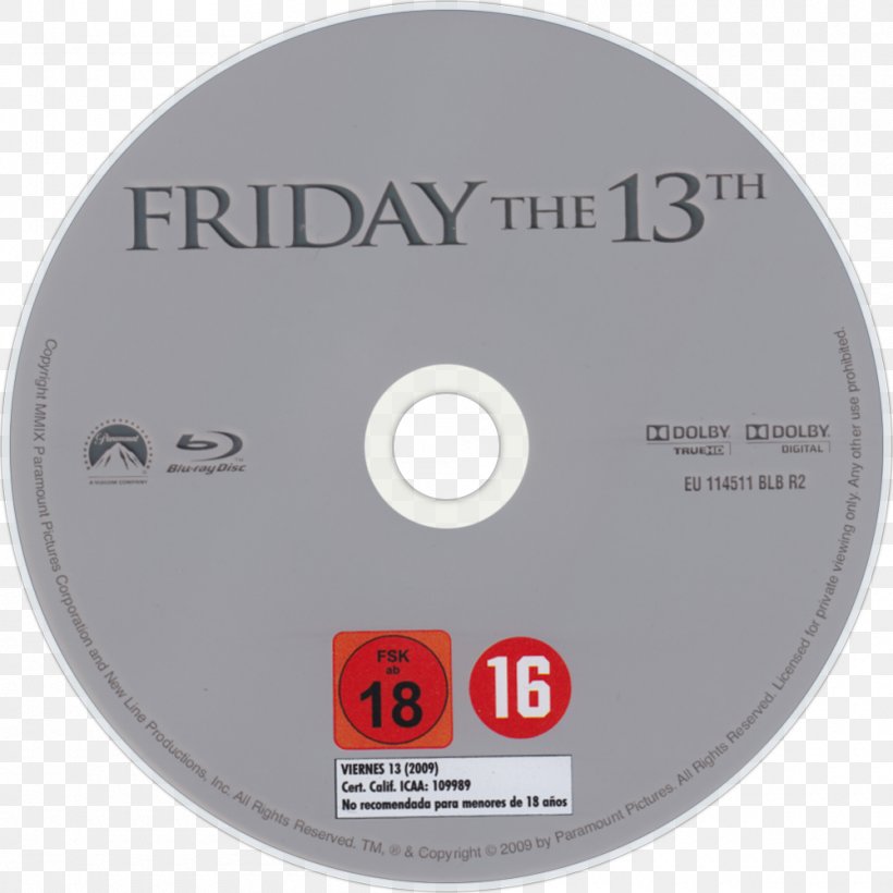Compact Disc Friday The 13th Brand, PNG, 1000x1000px, Compact Disc, Brand, Computer Hardware, Data Storage Device, Dvd Download Free