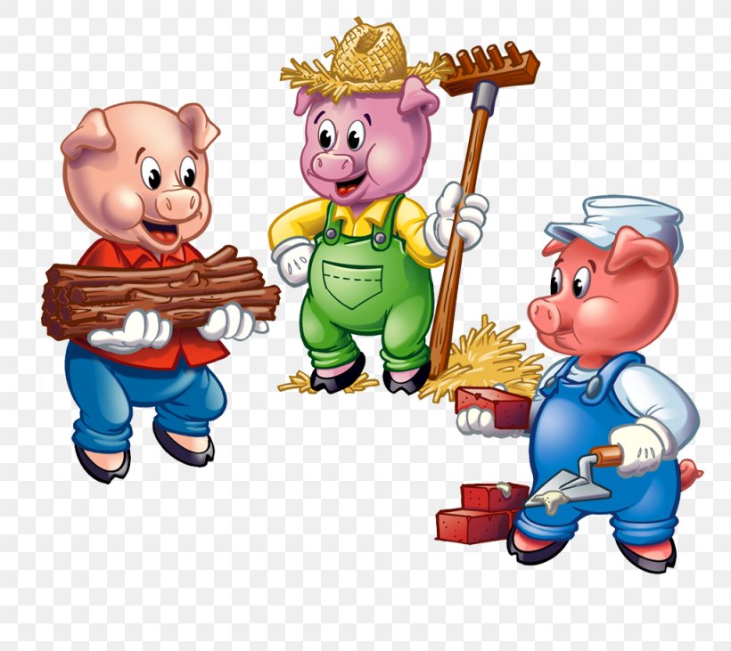 Domestic Pig The Three Little Pigs Big Bad Wolf Fairy Tale Fable, PNG, 768x731px, Domestic Pig, Art, Big Bad Wolf, Brick, Building Download Free