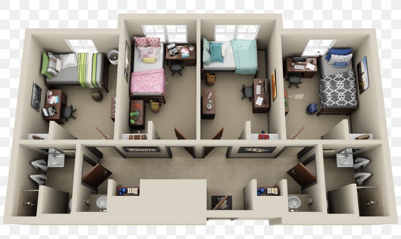Neptune Dormitory House University Residence Life, PNG, 1500x894px, 3d Floor Plan, Neptune, Apartment, Bedroom, Central Florida Download Free