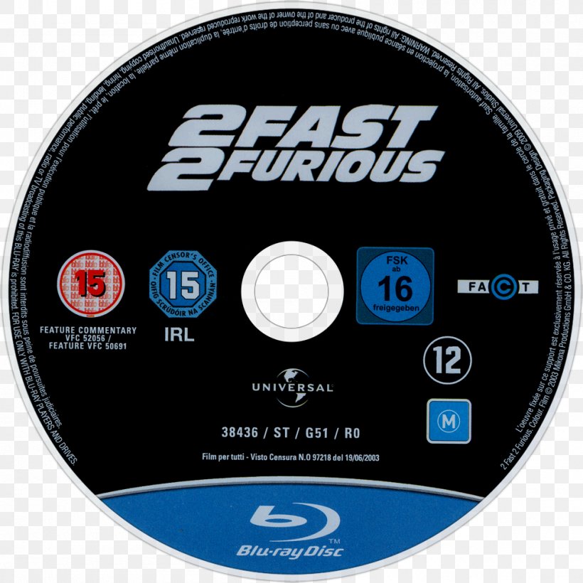 Compact Disc Blu-ray Disc Brian O'Conner Letty Dominic Toretto, PNG, 1000x1000px, 2 Fast 2 Furious, Compact Disc, Bluray Disc, Brand, Data Storage Device Download Free