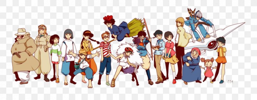 Ghibli Museum Studio Ghibli Character Art Animated Film, PNG, 840x328px, Watercolor, Cartoon, Flower, Frame, Heart Download Free