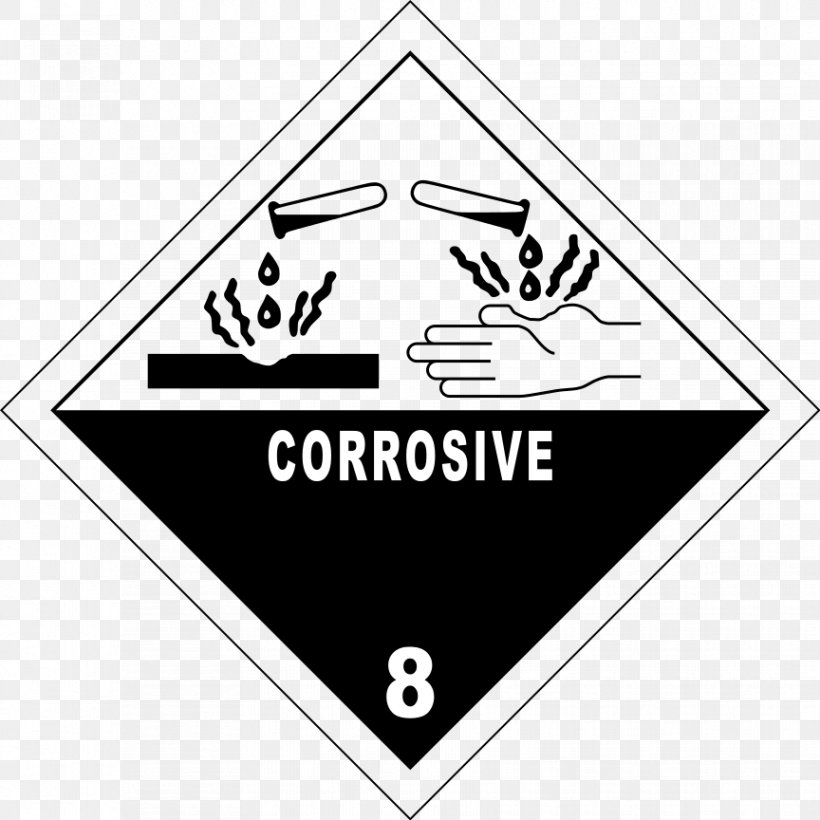 HAZMAT Class 8 Corrosive Substances Dangerous Goods ADR UN Number, PNG, 864x864px, Hazmat Class 8 Corrosive Substances, Adr, Area, Black, Black And White Download Free