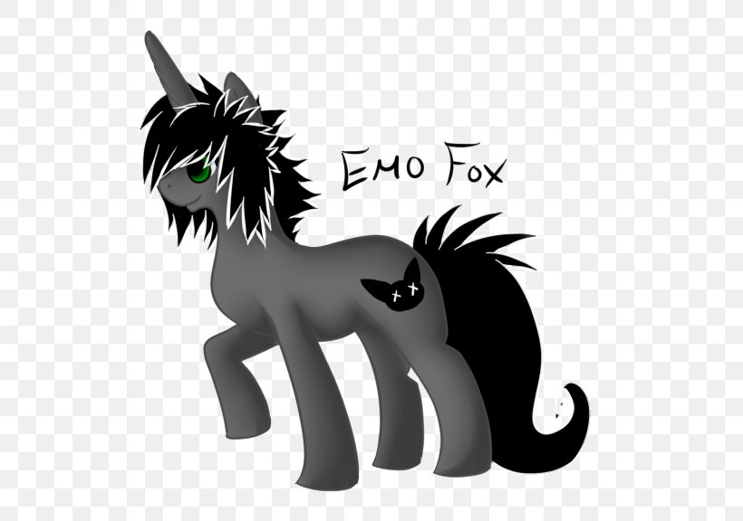 Pony Cat Emo DeviantArt Furry Fandom, PNG, 575x576px, Pony, Art, Black And White, Carnivoran, Cartoon Download Free