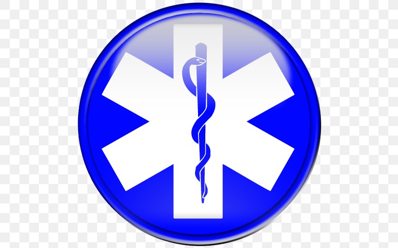 Star Of Life Emergency Medical Services Symbol Clip Art, PNG, 512x512px, Star Of Life, Ambulance, Area, Blue, Brand Download Free