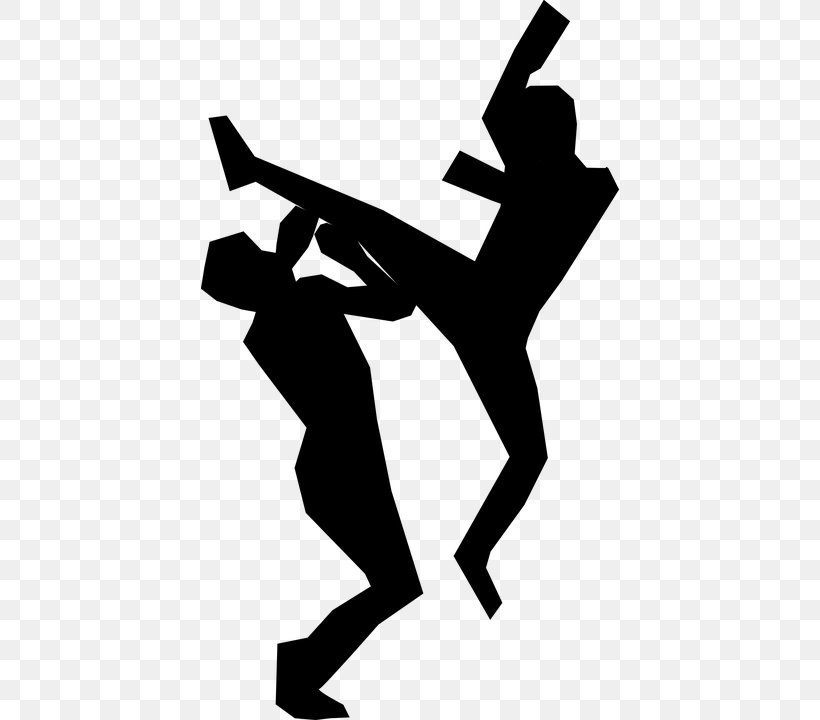 Martial Arts Kickboxing Muay Thai Clip Art, PNG, 418x720px, Martial Arts, Art, Artwork, Black, Black And White Download Free