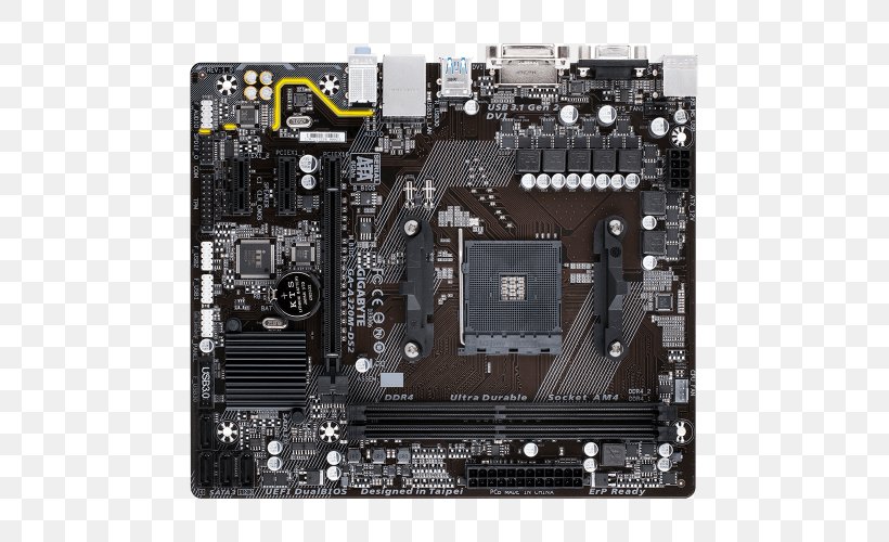 Socket AM4 Motherboard MicroATX DDR4 SDRAM Gigabyte Technology, PNG, 500x500px, Socket Am4, Advanced Micro Devices, Asrock A320m Motherboard A320mdgs, Atx, Central Processing Unit Download Free