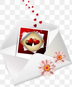 Valentines Day - Heart Envelope Clip Art PNG