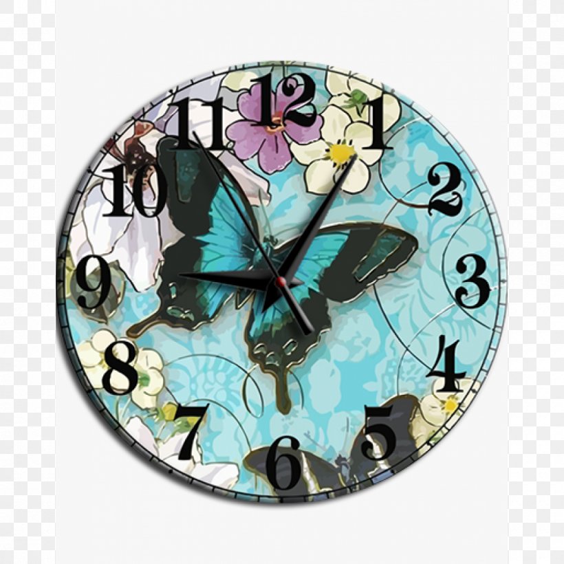 Clock Face Decoupage Pendulum Clock Shabby Chic, PNG, 1000x1000px, Clock, Brush Footed Butterfly, Butterfly, Clock Face, Decoupage Download Free