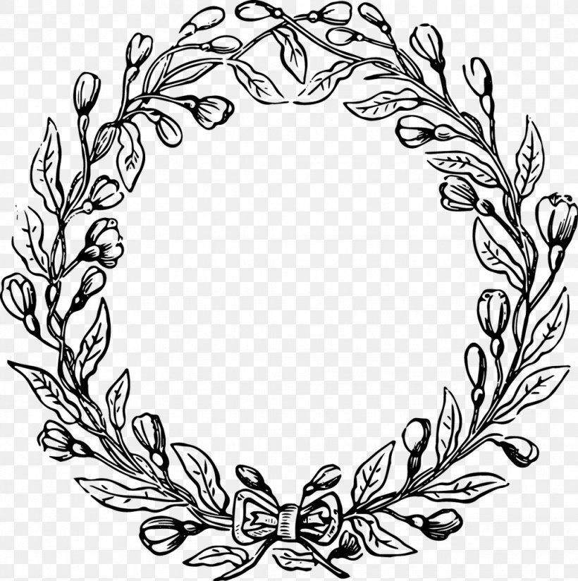 Laurel Wreath Clip Art, PNG, 1019x1024px, Wreath, Black And White, Branch, Drawing, Flora Download Free