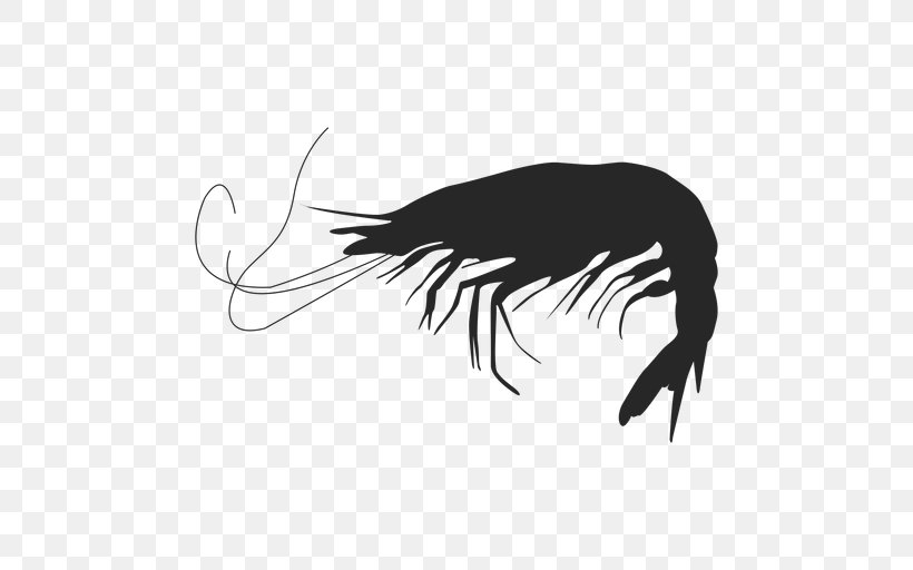 Silhouette Shrimp Clip Art, PNG, 512x512px, Silhouette, Art, Beak, Bird, Black Download Free