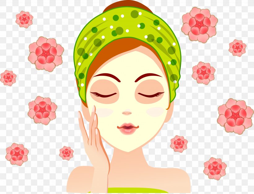 Mask Facial Skin Care, PNG, 3197x2448px, Watercolor, Cartoon, Flower, Frame, Heart Download Free