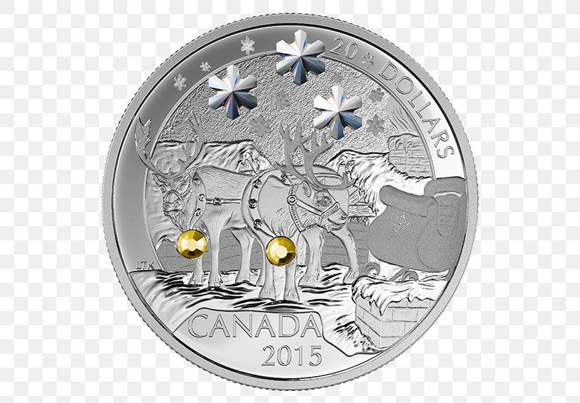 Silver Coin Reindeer Canada Silver Coin, PNG, 570x570px, Coin, Canada, Christmas, Coin Set, Currency Download Free