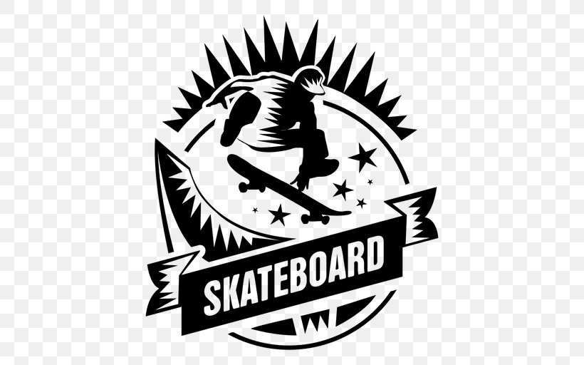 Skateboarding Logo Sticker Sport, PNG, 512x512px, Skateboarding, Artwork, Black And White, Brand, Decal Download Free