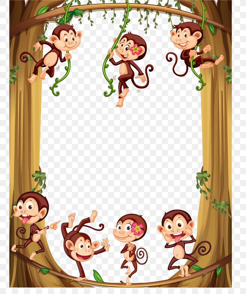 Monkey Cartoon Illustration, PNG, 757x980px, Gibbon, Ape, Area, Art, Cartoon Download Free