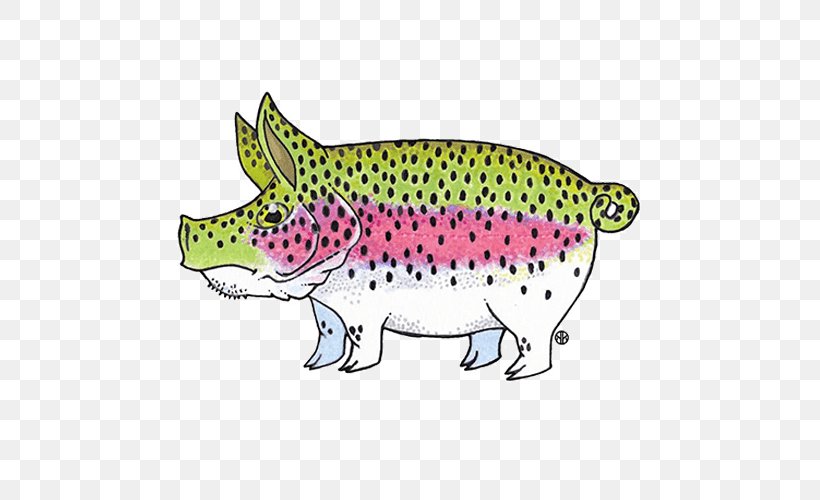 Rainbow Trout Fly Fishing Pig, PNG, 500x500px, Rainbow Trout, Angling, Animal Figure, Brown Trout, Centerpin Fishing Download Free
