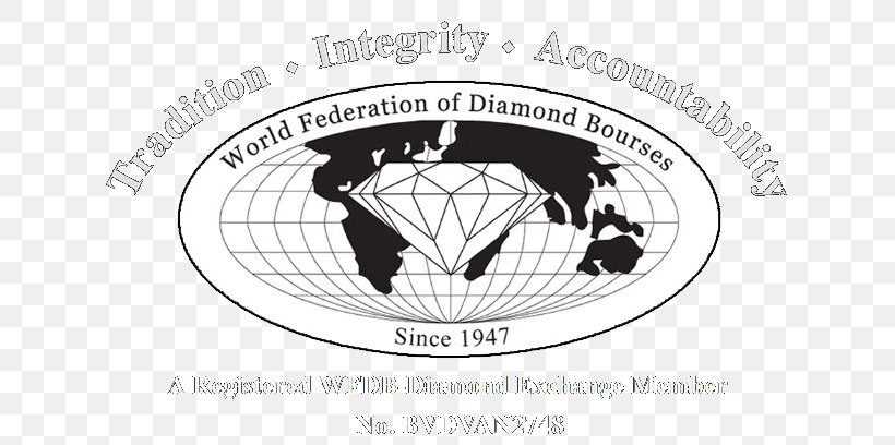 World Federation Of Diamond Bourses Exchange Logo World Diamond Council, PNG, 658x408px, Diamond, Black And White, Brand, Brilliant, Carbonado Download Free