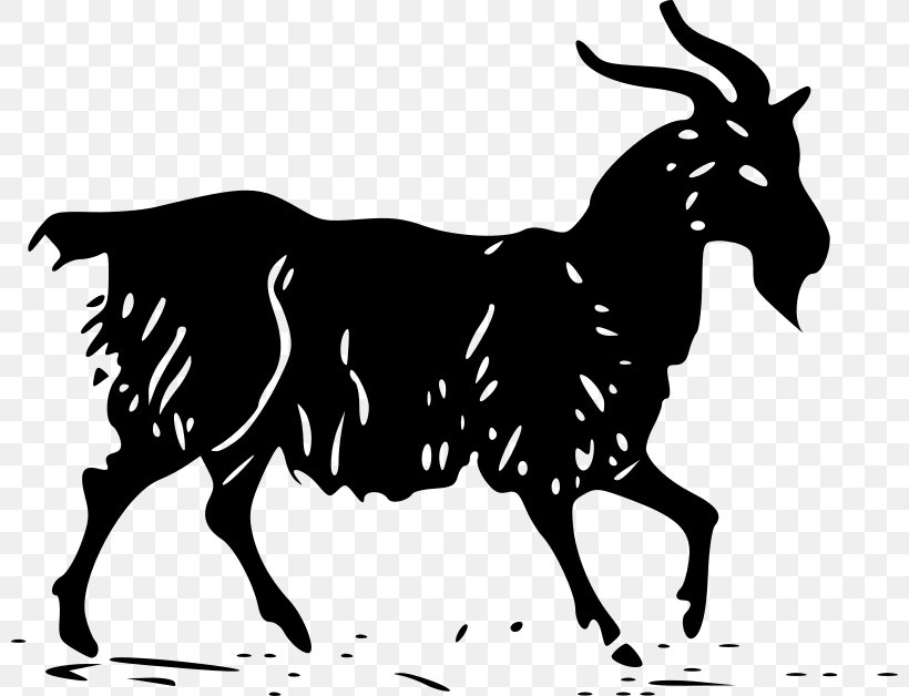 Goat Iberian Ibex Silhouette Clip Art, PNG, 800x628px, Goat, Black And White, Cattle Like Mammal, Cow Goat Family, Dairy Farming Download Free
