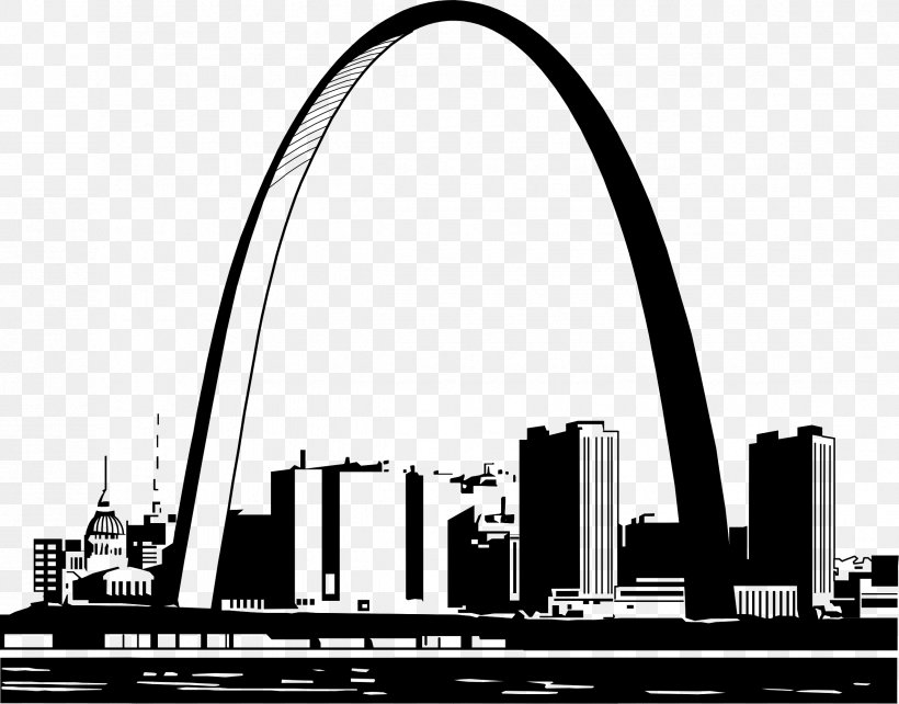 Gateway Arch YouTube Clip Art, PNG, 2370x1856px, Gateway Arch, Arch, Architecture, Black And White, Brand Download Free