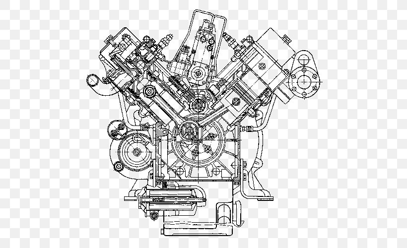 Paper Technical Drawing Diesel Engine, PNG, 500x500px, Paper, Artwork, Auto Part, Black And White, Blueprint Download Free