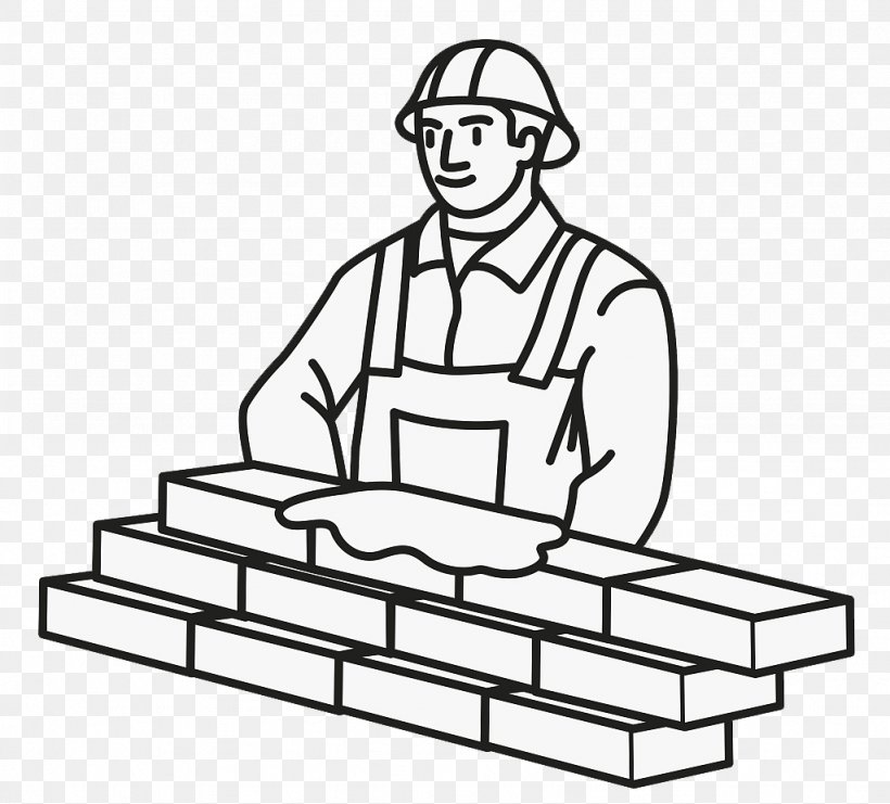 Bricklayer Wall Architectural Engineering Illustration, PNG, 1024x926px, Brick, Architectural Engineering, Area, Art, Black And White Download Free