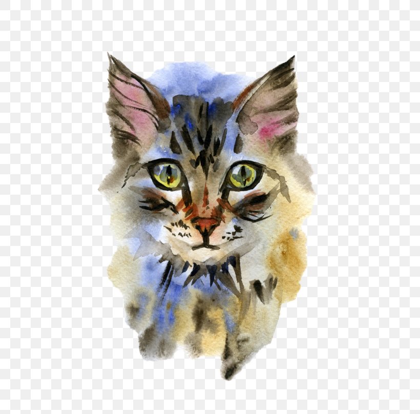 Maine Coon Siamese Cat Drawing Illustration Watercolor Painting, PNG, 600x808px, Maine Coon, Carnivoran, Cat, Cat Like Mammal, Claw Download Free