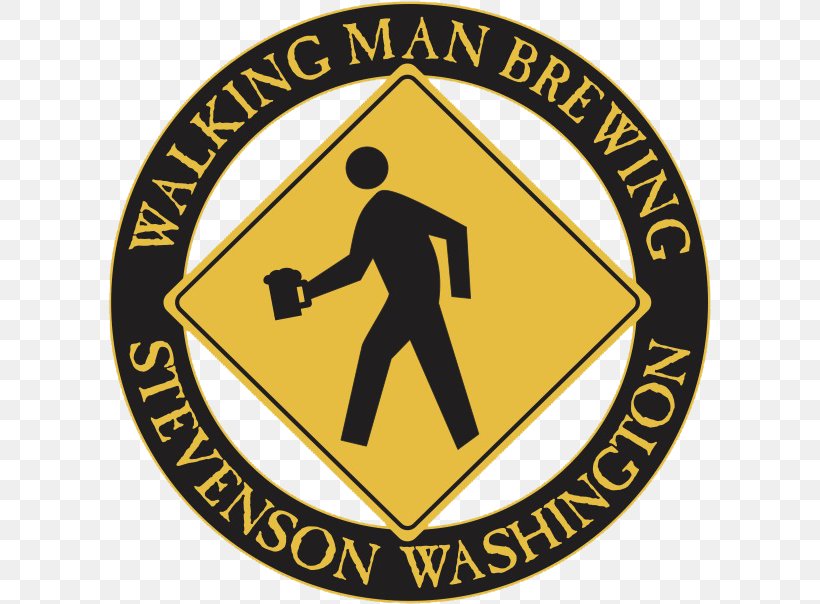 Walking Man Brewing Brewery Stout India Pale Ale Logo, PNG, 604x604px, Brewery, Area, Badge, Brand, Emblem Download Free