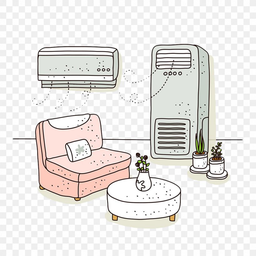 Air Conditioner Air Conditioning Illustration, PNG, 1024x1024px, Air
