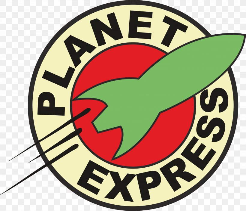 Planet Express Ship Decal Sticker Philip J. Fry Planet Express Delivery, PNG, 2869x2456px, Planet Express Ship, Area, Artwork, Brand, Bumper Sticker Download Free