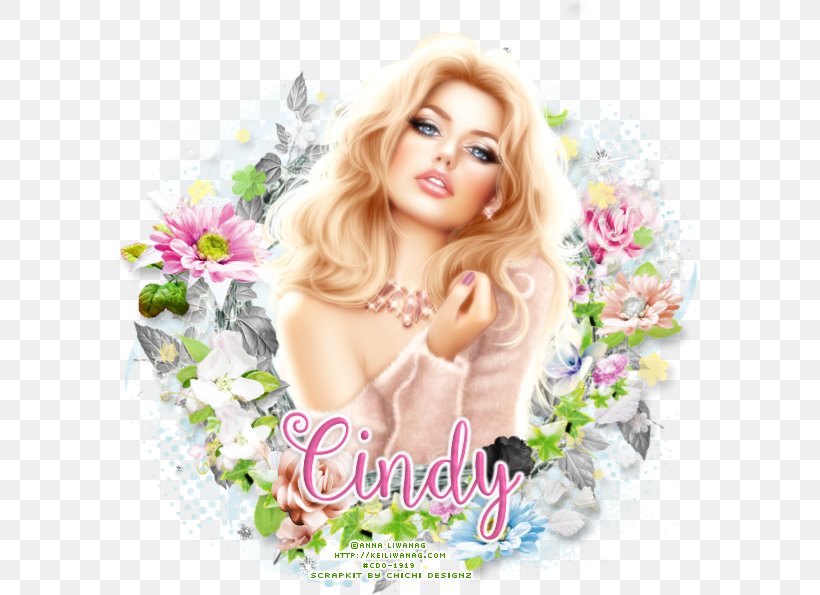 Blond Barbie Brown Hair Lilac Flower, PNG, 583x595px, Watercolor, Cartoon, Flower, Frame, Heart Download Free