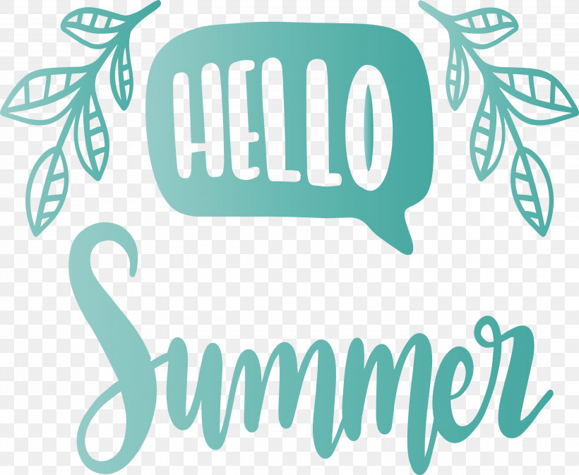 Hello Summer, PNG, 3000x2465px, Hello Summer, Line, Logo, Meter, Turquoise Download Free