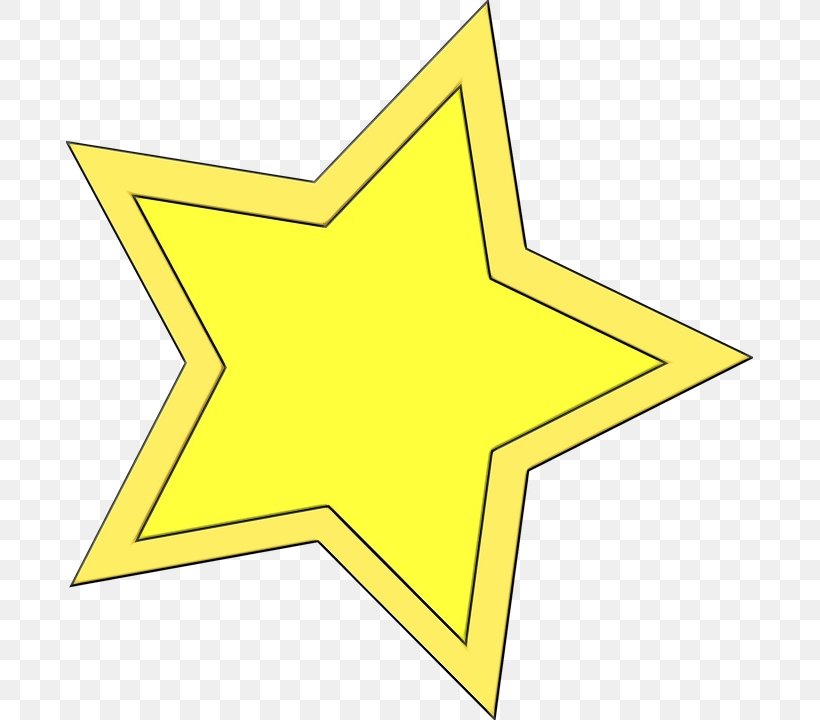 Yellow Line Star Clip Art, PNG, 687x720px, Watercolor, Paint, Star, Wet Ink, Yellow Download Free