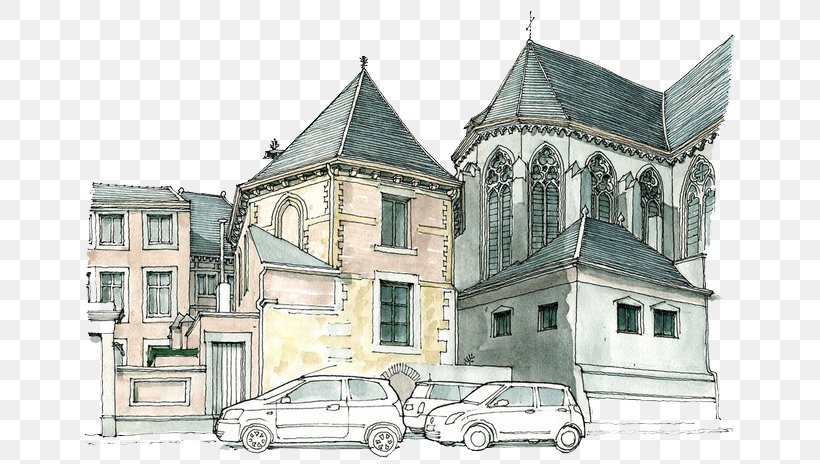 Architecture Watercolor Painting Drawing Sketch, PNG, 658x464px, Architecture, Brouillon, Building, Classical Architecture, Comics Download Free