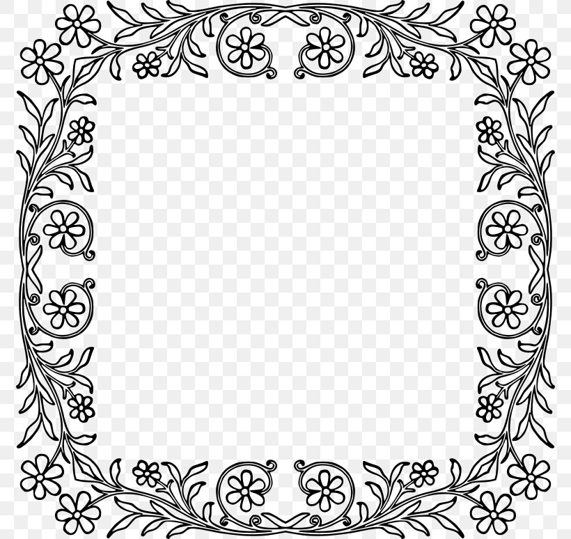 Borders And Frames Drawing Picture Frames Clip Art, PNG, 774x774px, Borders And Frames, Area, Art, Black And White, Border Download Free