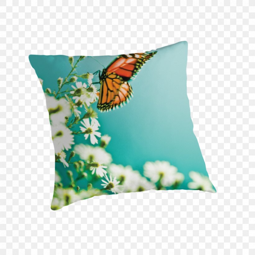 Butterfly Insect Throw Pillows Turquoise Cushion, PNG, 875x875px, Butterfly, Butterflies And Moths, Cushion, Flower, Insect Download Free