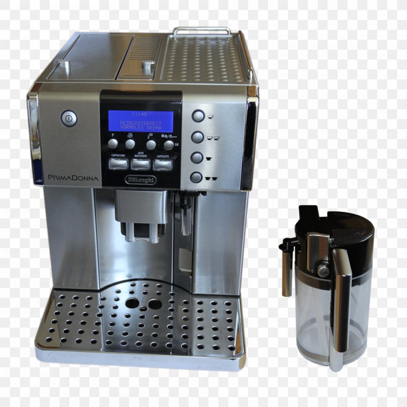 Kaffeautomat Coffeemaker Espresso Machines De'Longhi, PNG, 2000x2000px, Kaffeautomat, Coffee, Coffeemaker, Drip Coffee Maker, Edelstaal Download Free