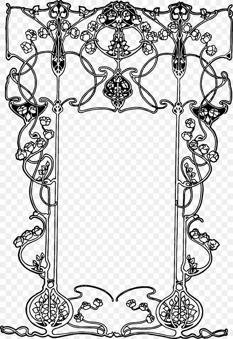 Art Nouveau Art Deco Clip Art, PNG, 1594x2316px, Art Nouveau, Area, Art, Art Deco, Black And White Download Free