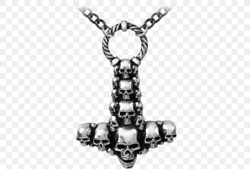 Necklace Charms & Pendants Jewellery Mjölnir Clothing, PNG, 555x555px, Necklace, Amulet, Black And White, Body Jewelry, Chain Download Free