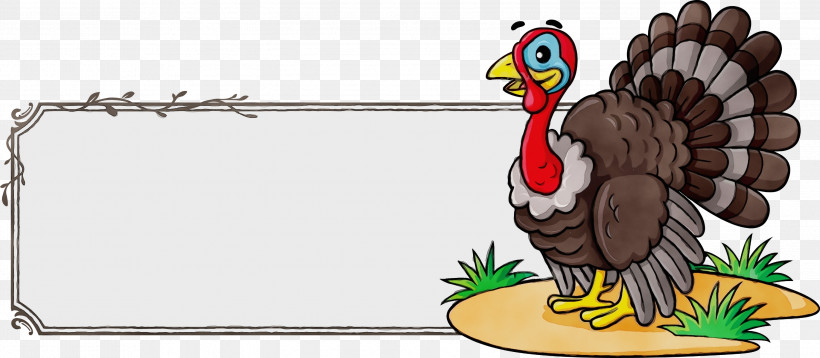 Thanksgiving, PNG, 2999x1311px, Thanksgiving Banner, Beak, Birds, Cartoon, Chicken Download Free