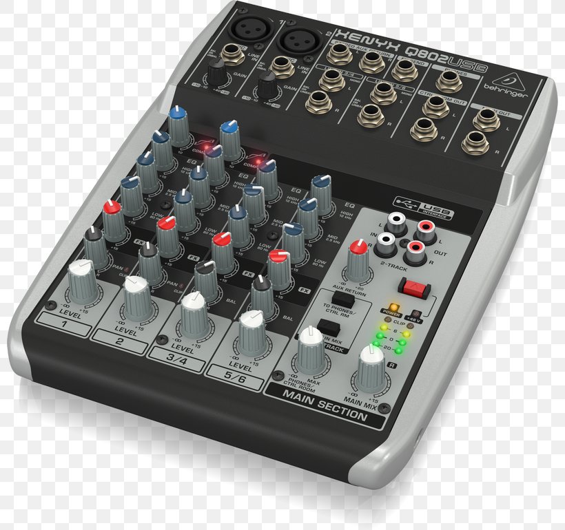 Audio Mixers Microphone Behringer Xenyx Q802USB Behringer Xenyx 302USB, PNG, 800x770px, Audio Mixers, Analog Signal, Audio, Audio Equipment, Behringer Download Free