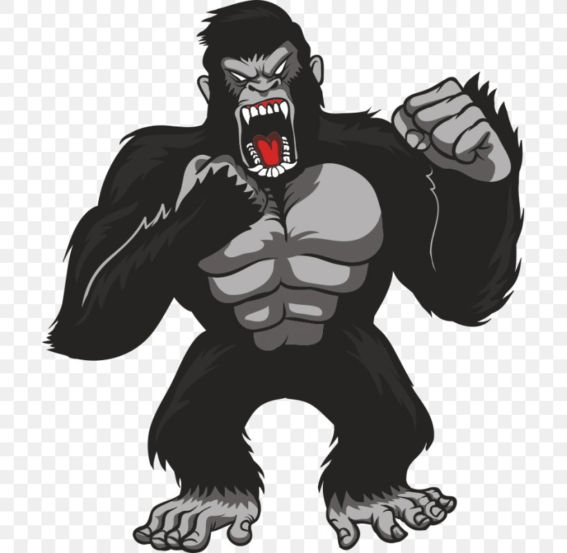 Gorilla Vector Graphics T-shirt King Kong, PNG, 800x800px, Gorilla, Ape, Demon, Drawing, Fictional Character Download Free