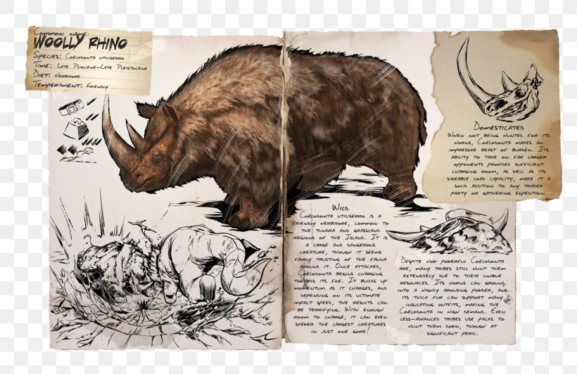 ARK: Survival Evolved Woolly Rhinoceros Giganotosaurus Stegosaurus, PNG, 800x532px, Ark Survival Evolved, Armour, Bear, Carnivoran, Cattle Like Mammal Download Free