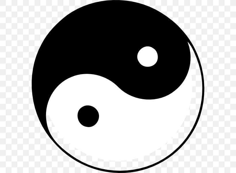 Black And White Yin And Yang Clip Art, PNG, 600x600px, Black And White, Area, Black, Eye, Facial Expression Download Free