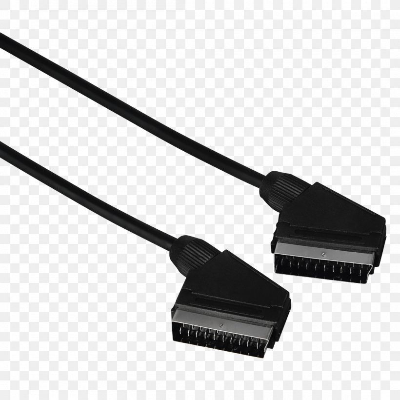 SCART Electrical Cable Electrical Connector Hama Photo DVD Player, PNG, 1100x1100px, Scart, Adapter, Black, Cable, Data Transfer Cable Download Free
