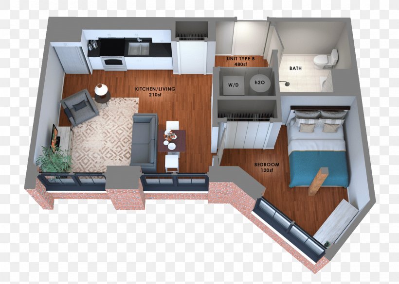 95 Lofts Studio Apartment Real Estate, PNG, 1400x1000px, 95 Lofts, Apartment, Bed, Bedroom, Floor Download Free