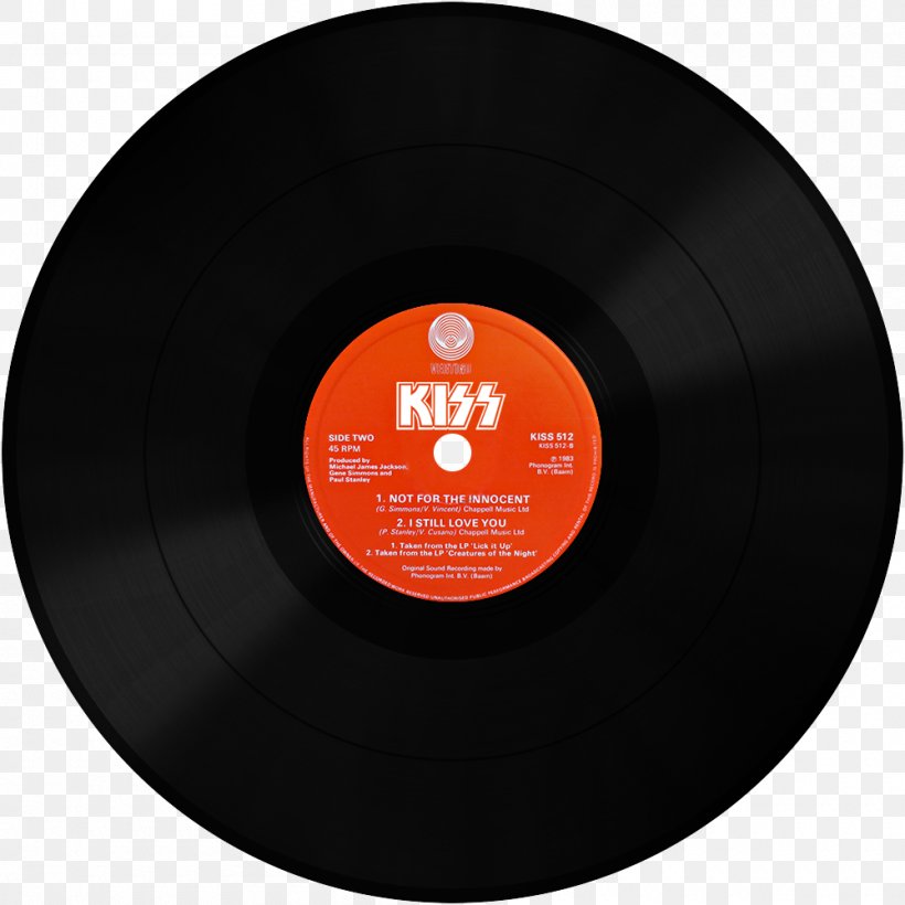 Phonograph Record Compact Disc Lick It Up LP Record Album, PNG, 1000x1000px, Watercolor, Cartoon, Flower, Frame, Heart Download Free